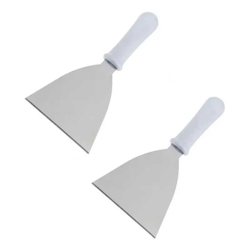 Kit 2 Espatula Reta 10cm Chapeira Hambugueria Aco Inox