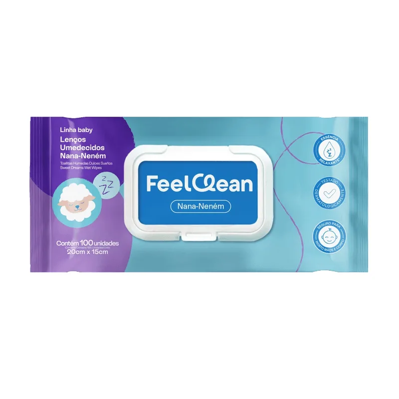 Lenços Umedecidos FEELCLEAN Nana Neném com 100 Unidades