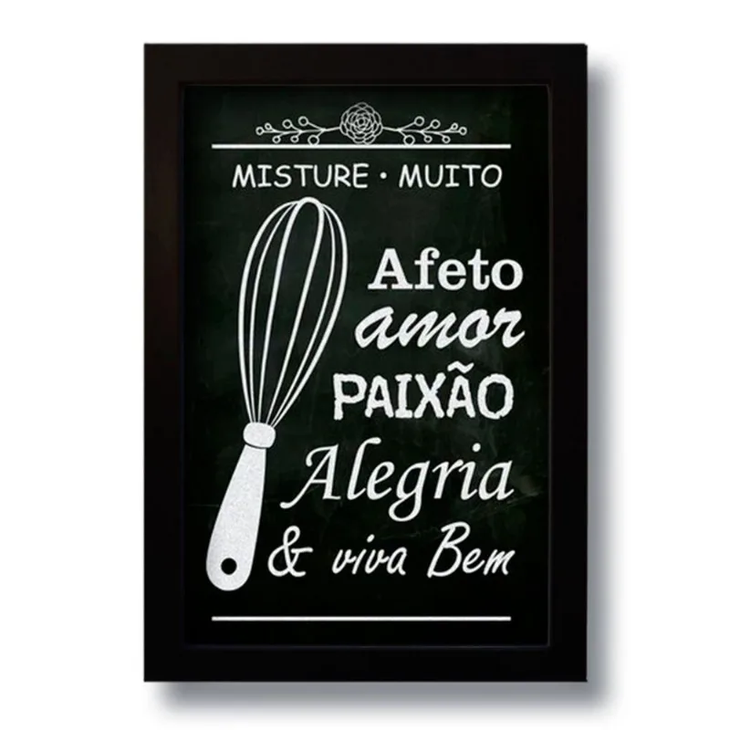 Quadro Decorativo Frase Misture Muito Amor 33x43 Cm