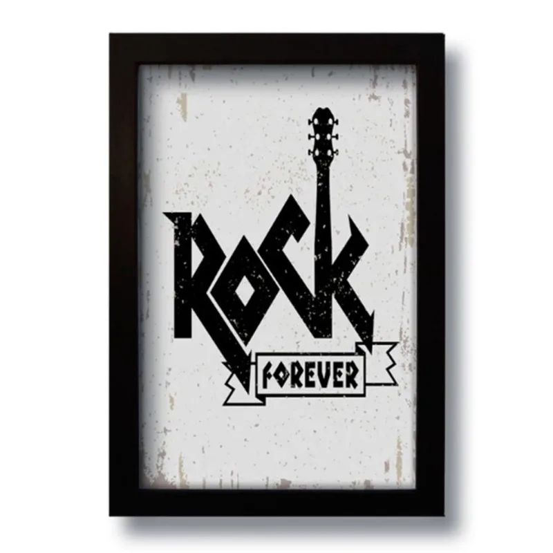 Quadro Decorativo Música Rock Forever 33x43 Cm