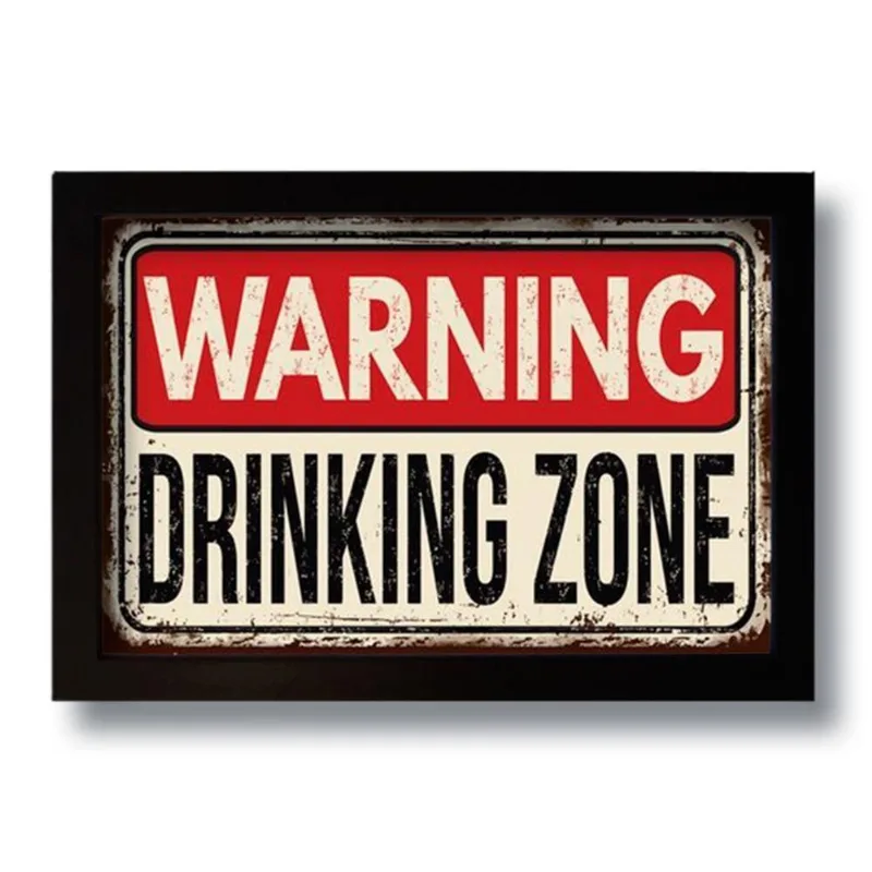 Quadro Decorativo Vintage Drinking Zone 33x43 Cm