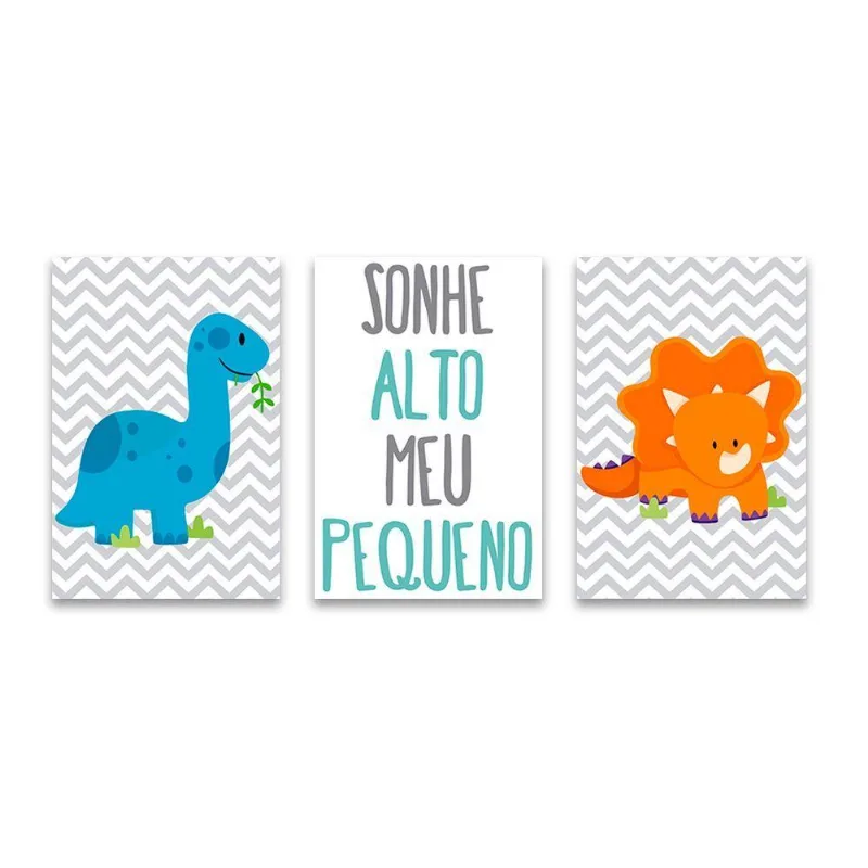 Kit 3 Placas Quadros Decorativos Infantil Frases Mdf 20x30cm