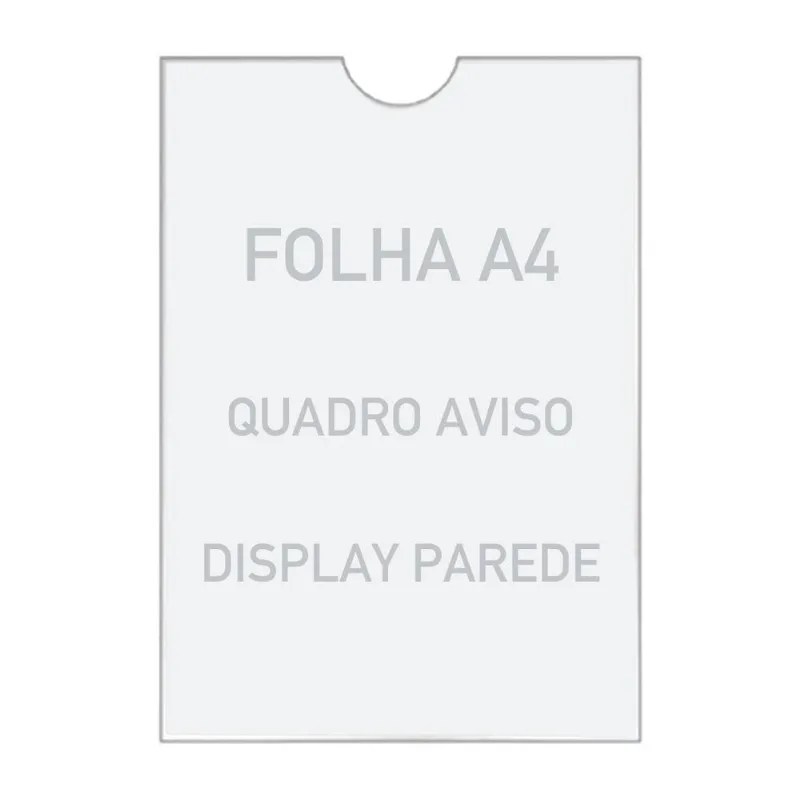 Quadro De Aviso A4 Display De Parede Acrílico Ps Cristal