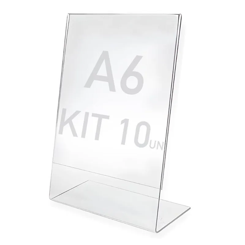 10 Displays L Expositor Pix Qr Code 10x15 Cm Ps Acrílico Kit