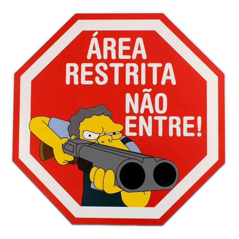 Placa Decorativa Recorte área Restrita Geek 30x30 Cm