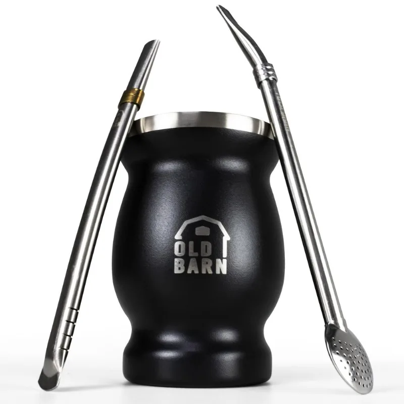 Kit Chimarrão E Tereré Cuia Com 2 Bombas Aço Inox