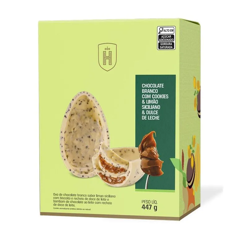 Ovo De Páscoa Havanna Branco Com Limão Siciliano E Doce De Leite 447g