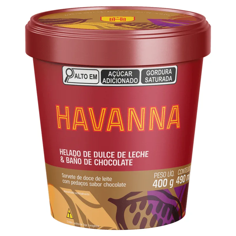 Sorvete HAVANNA Doce de Leite com Pedaços de Chocolate 400g