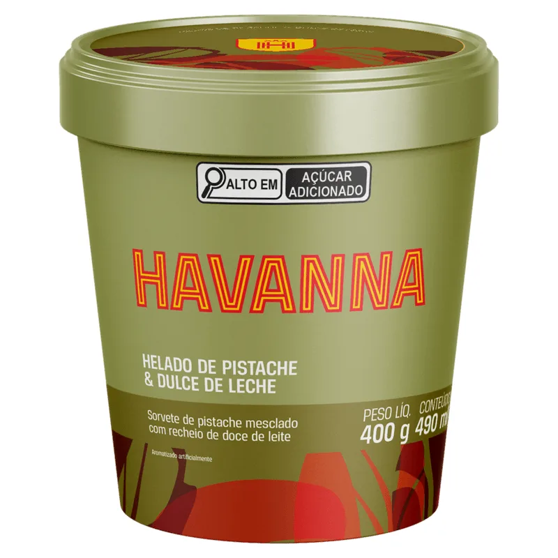 Sorvete HAVANNA Pistache com Recheio de Doce de Leite 400g