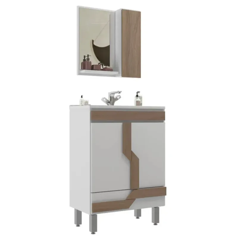 Balcão para banheiro navona 60cm (Noce) - Bellize