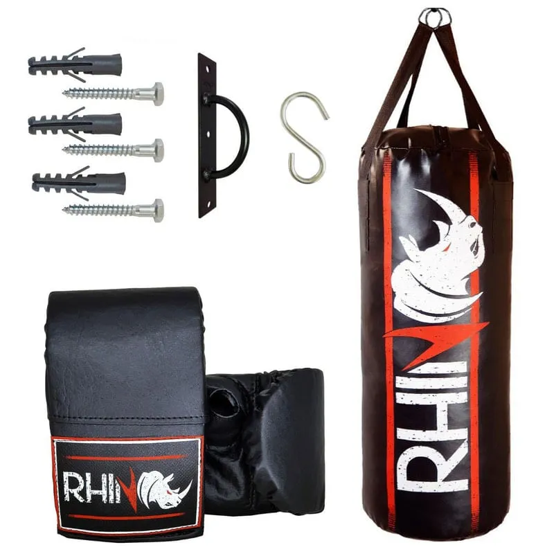 Kit Saco De Pancada 70Cm Vazio + Luva Bate Saco +Suporte Trx