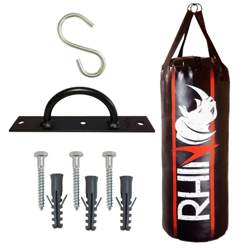 Saco De Pancada Rhino Profissional Vazio 70Cm + Suporte Trx