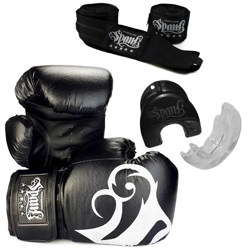 Kit Treino Boxe Spank - Preto - 16oz