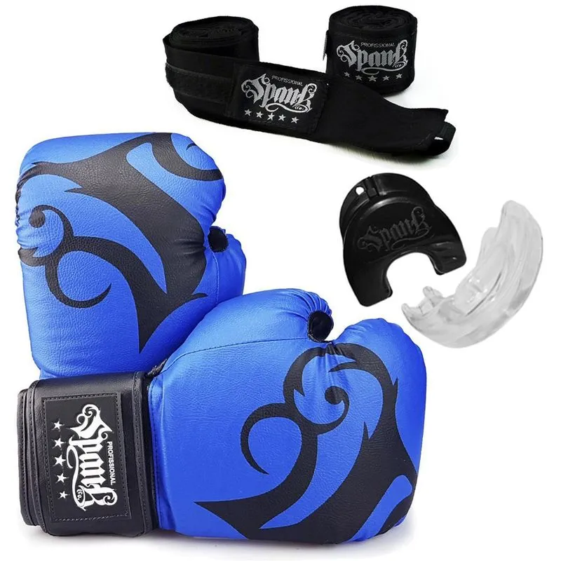 Kit Treino Boxe Spank - Azul - 10oz