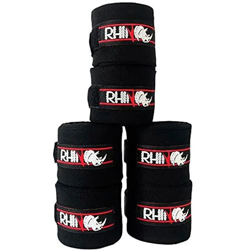 3 Pares De Bandagem Elástica Rhino By Spank - 3m - Preta
