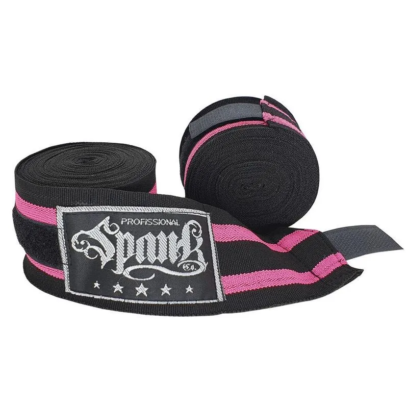 Bandagem Atadura Elástica Spank 3 Metros - Preto Rosa