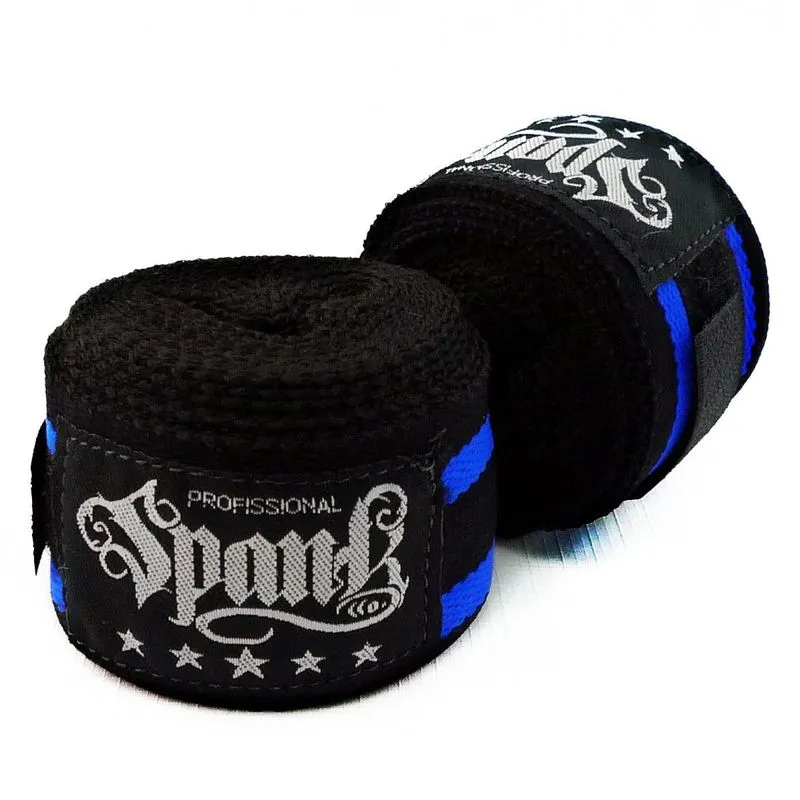 Bandagem Atadura Elástica Spank 5 Metros - Preto Com Azul