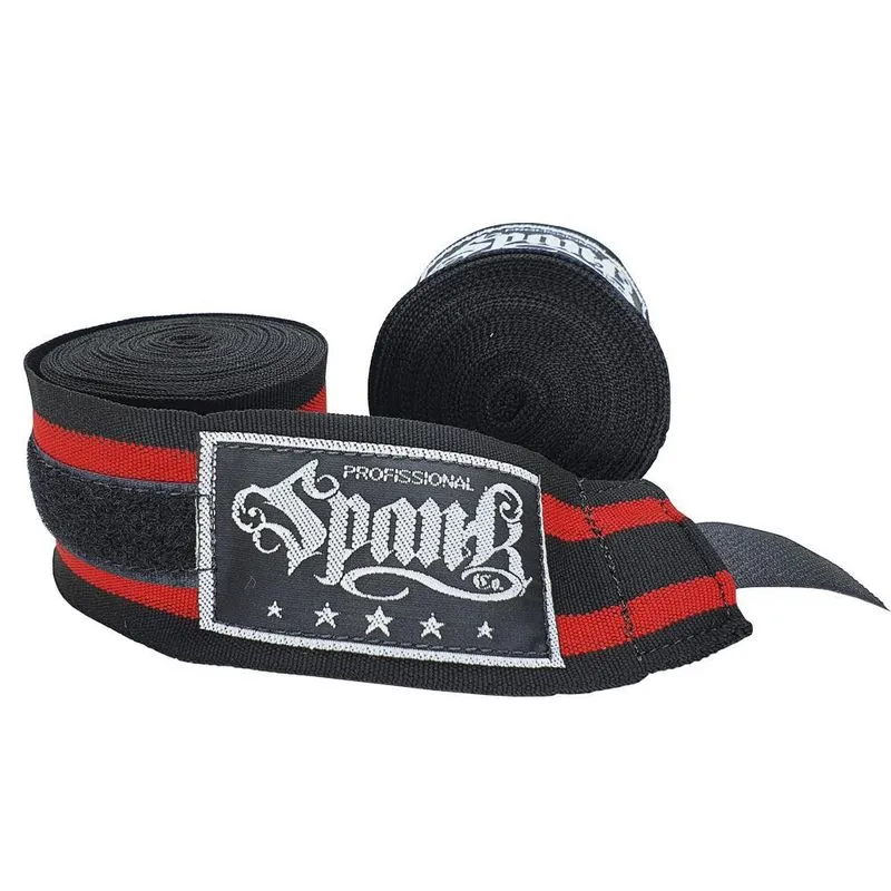 Bandagem Atadura Elástica Spank 5 Metros- Preto Com Vermelho