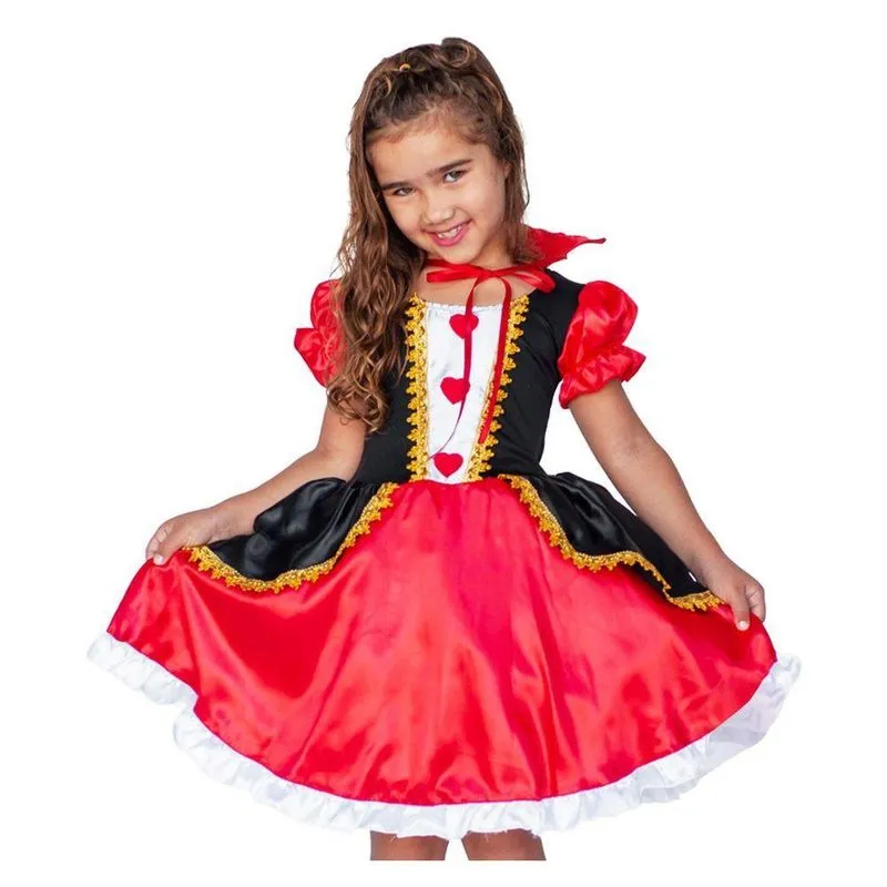 Fantasia Rainha De Copas Infantil Tamanho M