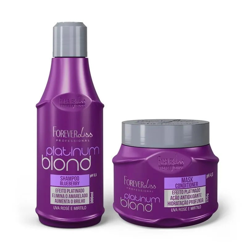 Kit Platinum Blond ManutenÃ§Ã£o Desamarelador Forever Liss Kit