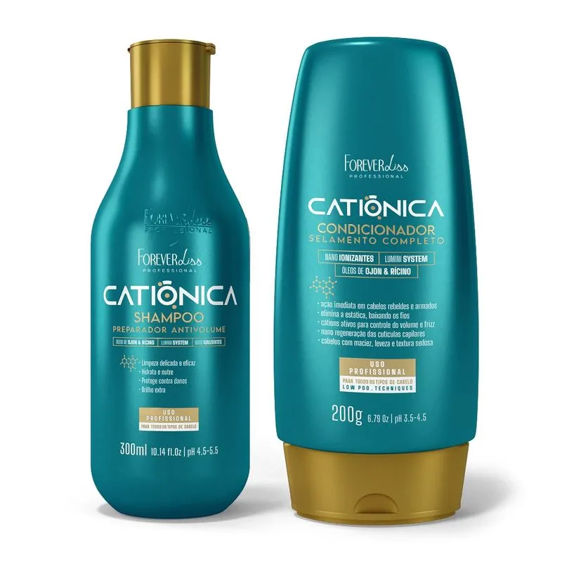 Kit Shampoo e Condicionador Catiônica Forever Liss Kit