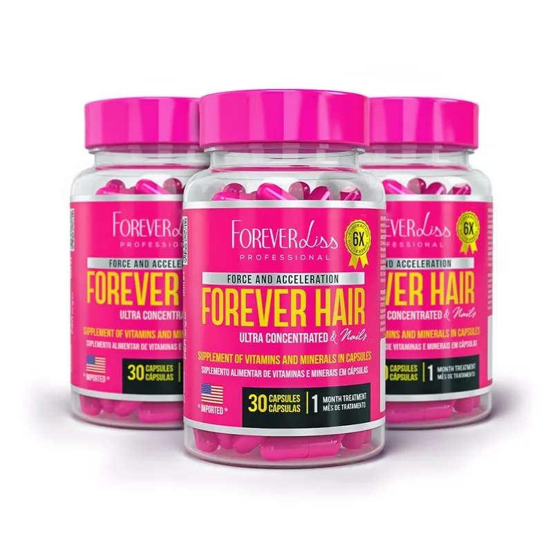 Combo Tratamento 3 Meses Forever Hair Crescimento Capilar 1Un