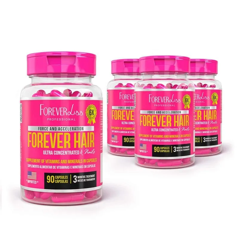 Combo Tratamento 12 Meses Forever Hair Crescimento Capilar Kit