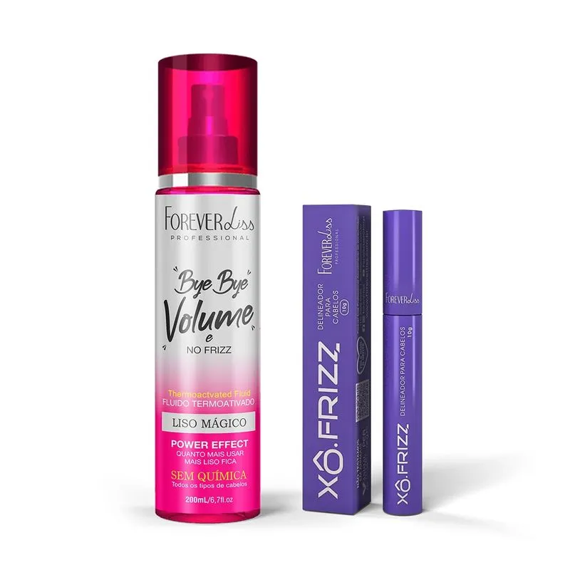 Kit Modelador de Fios Xô Frizz e Bye Bye Volume 200mL Forever Liss Kit