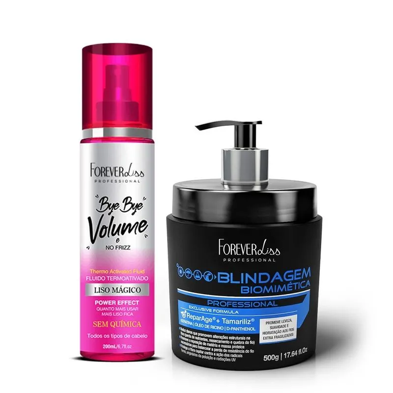 Kit Bye Bye E Máscara Blindagem Forever Liss Kit