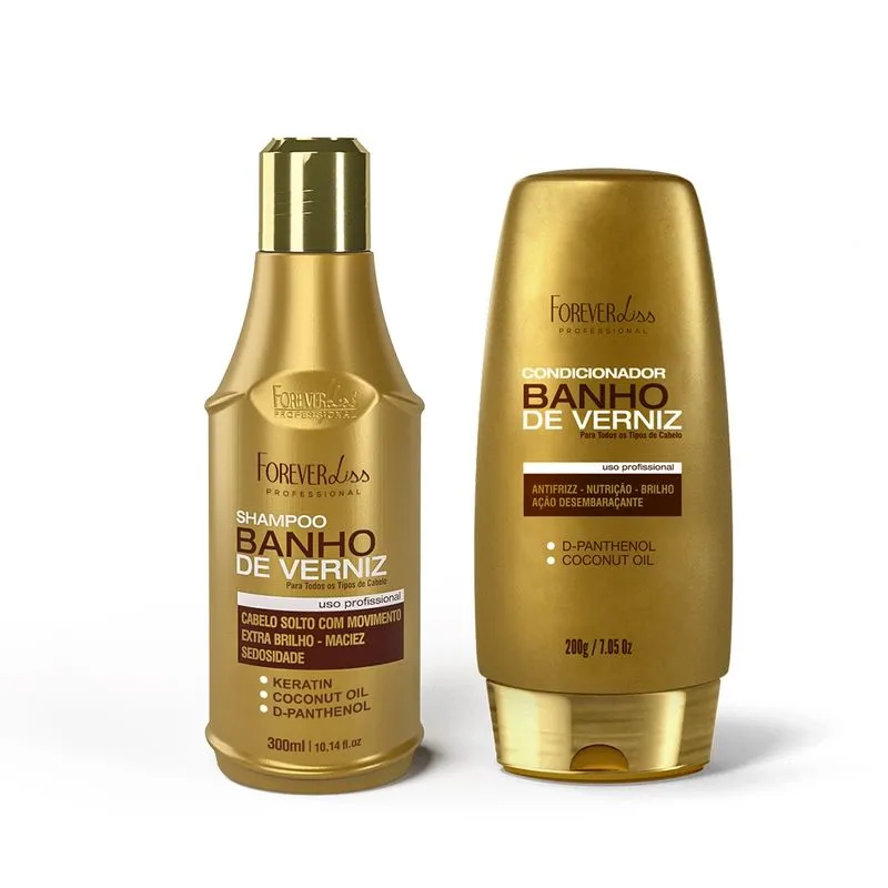 Kit Banho De Verniz Com Shampoo E Condicionador Forever Liss Kit