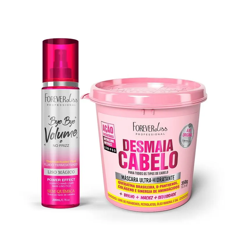Kit Desmaia Cabelo 350g Com Bye Bye Volume Forever Liss Kit
