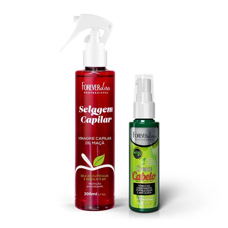Kit Vinagre Capilar Com Tônico Cresce Cabelo Forever Liss Kit