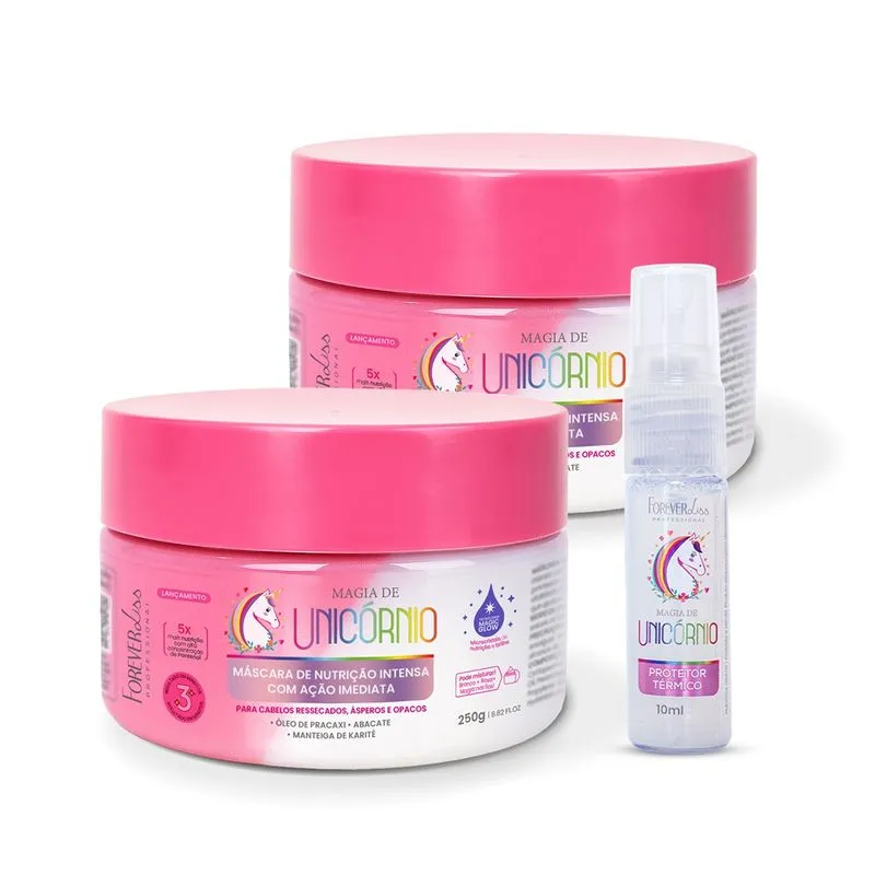 Combo Máscara Magia de Unicórnio GANHE Mini Protetor Térmico Forever Liss Kit