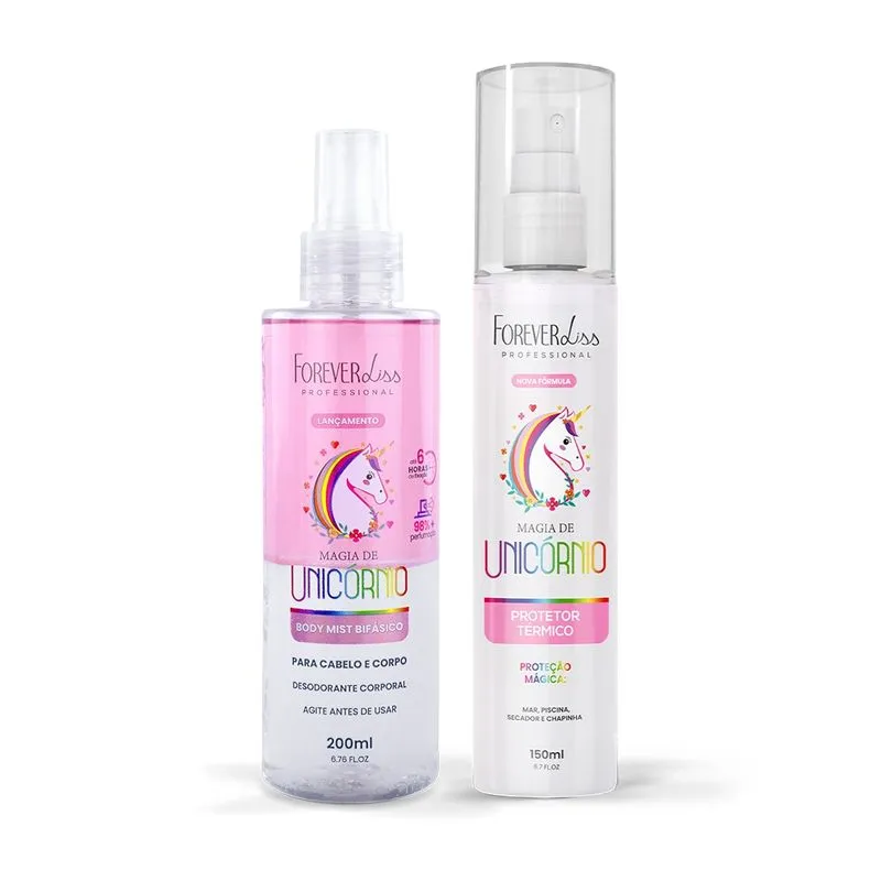Kit Protetor Térmico E Body Splash Magia De Unicórnio Forever Liss Kit
