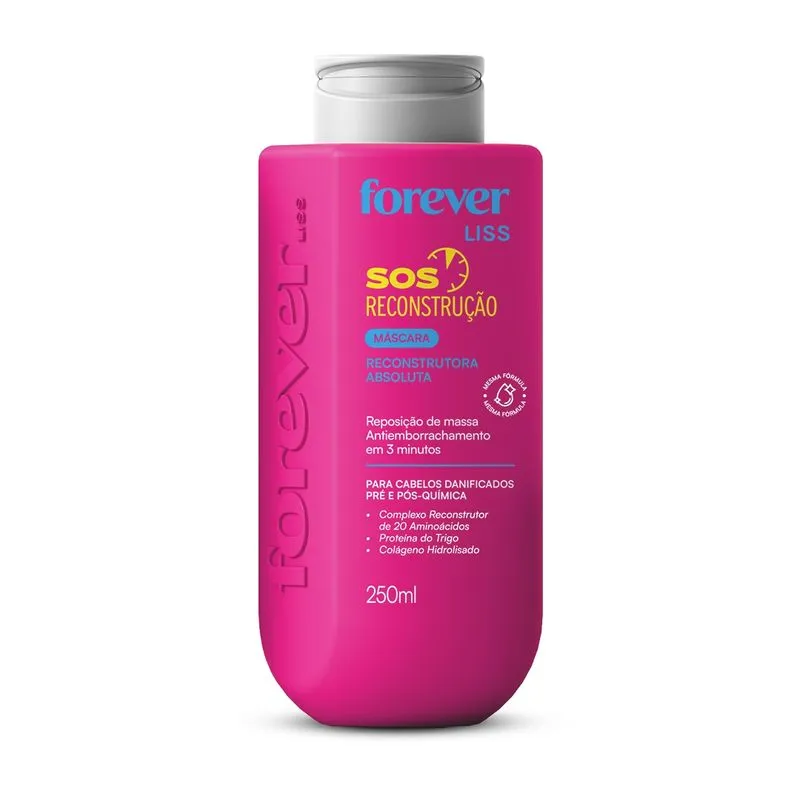 Máscara SOS Reconstrução Forever Liss 250g Tamanho