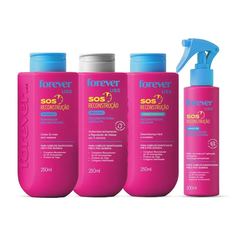 Kit Completo SOS Reconstrução Forever Liss Tamanho