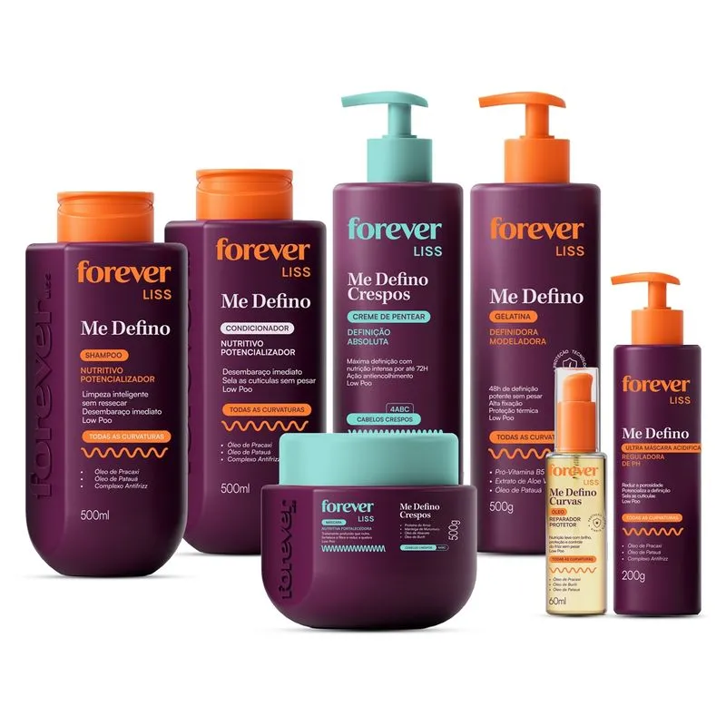 Kit Completo Me Defino Crespos Forever Liss 1 Un