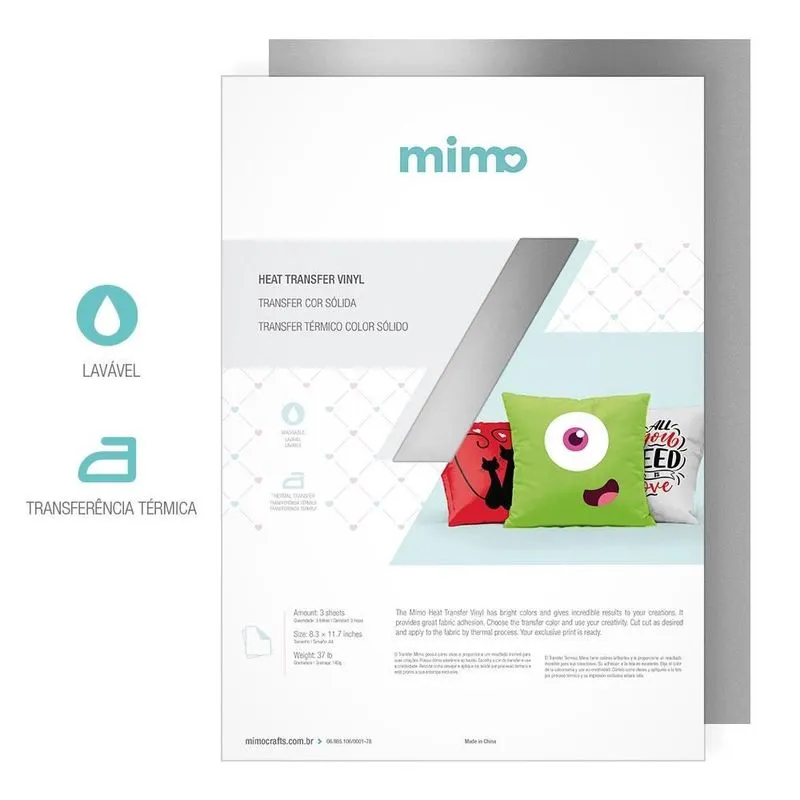 Transfer Prata - Mimo - 21 X 29,7cm - 03 Folhas