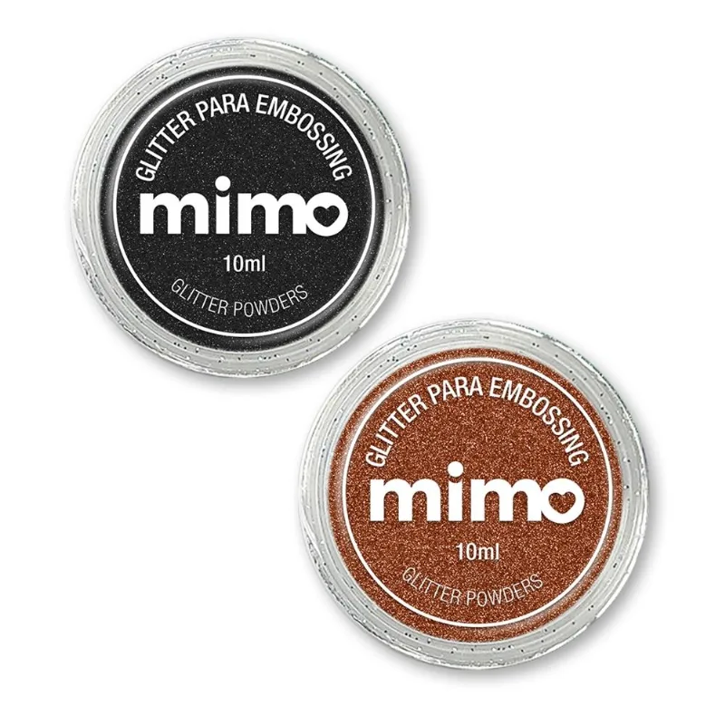 Pó De Embossing Glitterizado Cobre Fresh E Cobre Brown - Mimo - 2 Unids