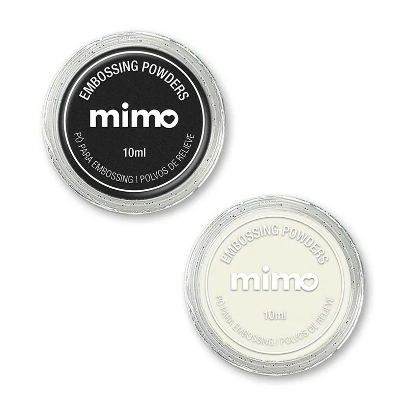 Pó De Embossing Comum Preto E Branco Mimo - 2 Unidades