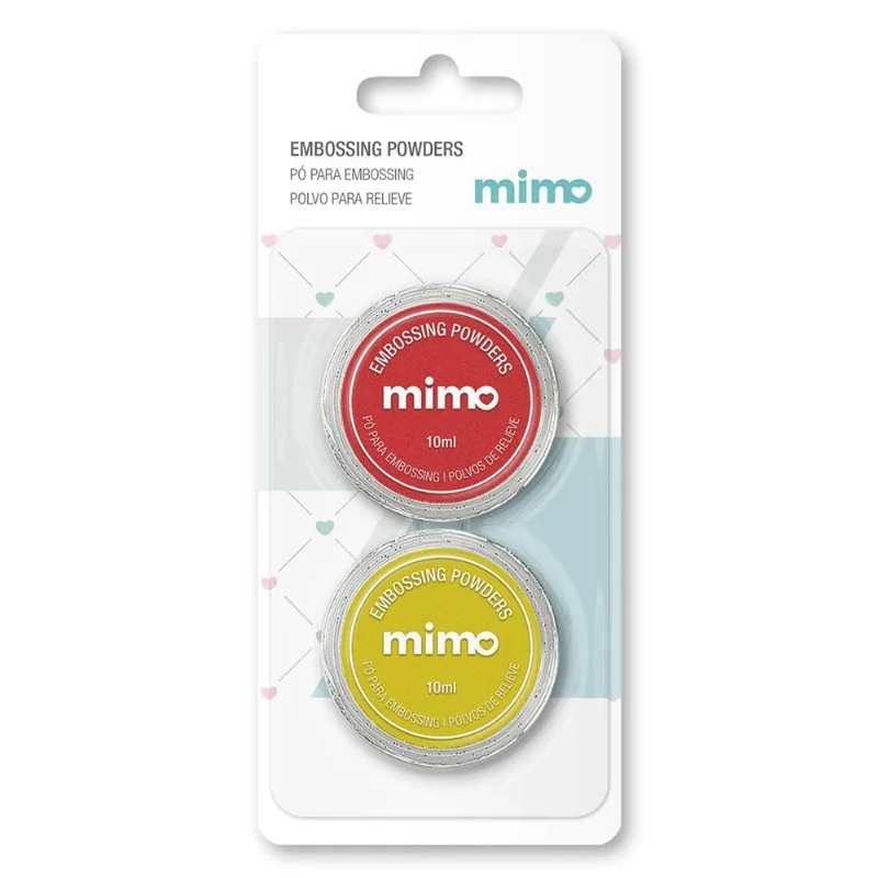 Pó De Embossing Comum Vermelho E Amarelo - Mimo - 2 Unids