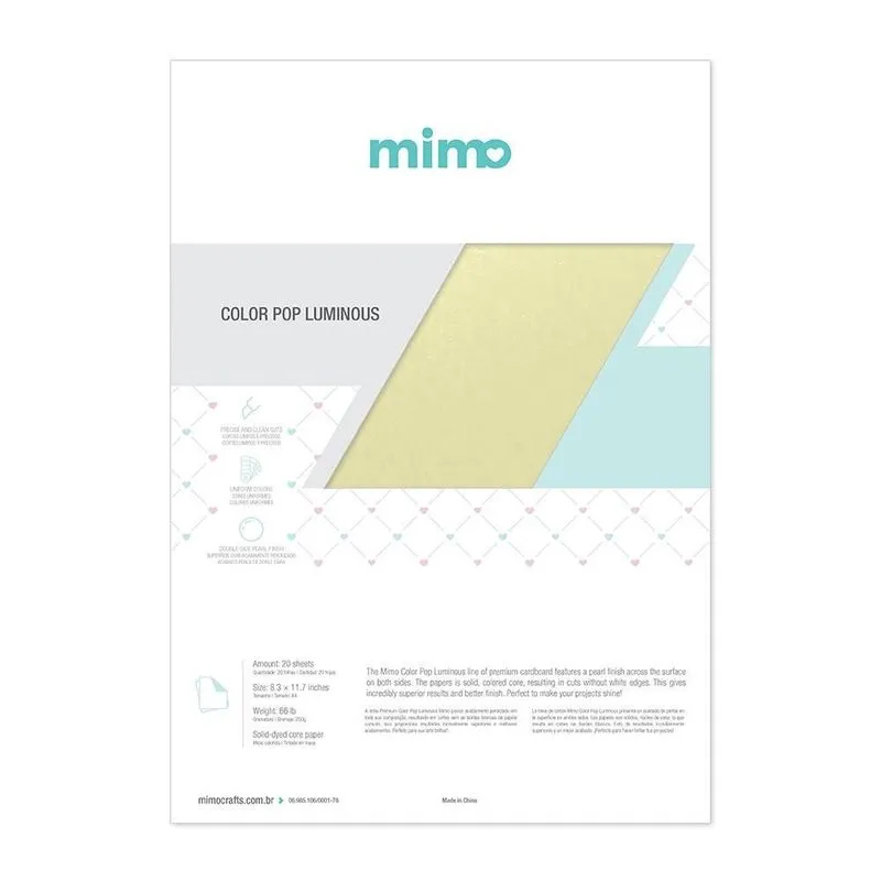 Papel Color Pop Luminous Verde Mimo - A4 - 250 gr - 20 unds