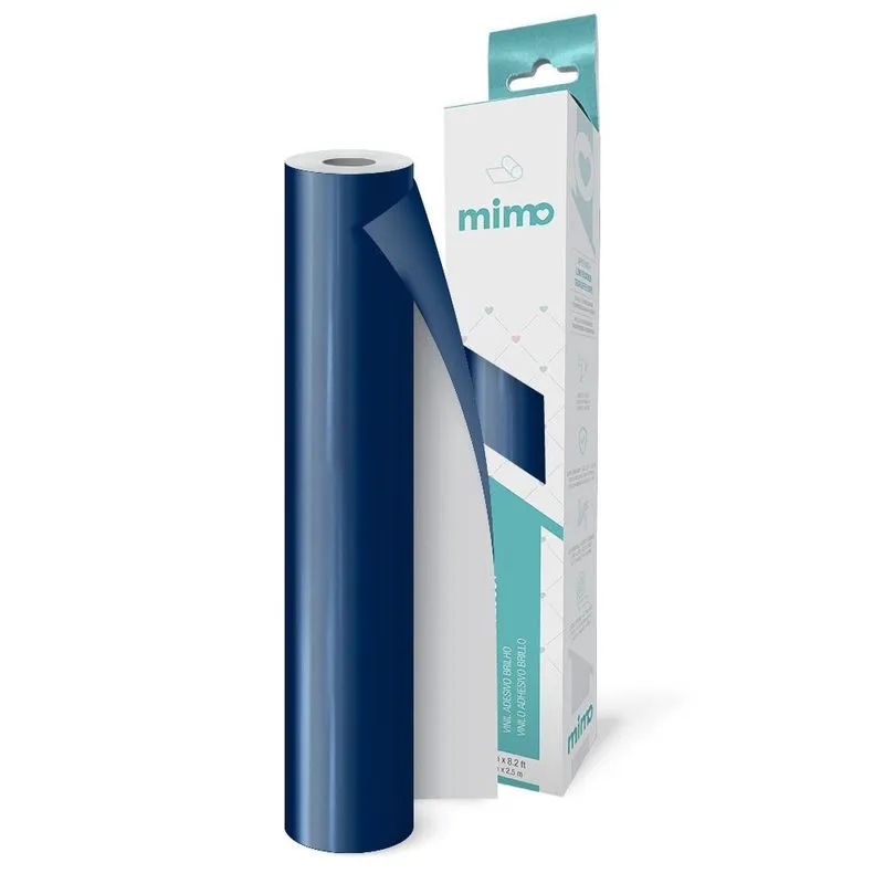 Adesivo Vinil Brilho Azul Marinho Mimo - 30 cm x 2,5 m