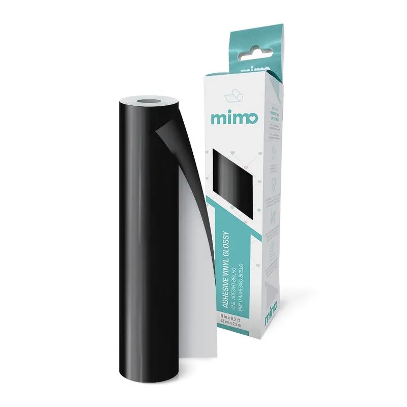 Adesivo Vinil Brilho Preto Absoluto 23cmx2,5m Mimo