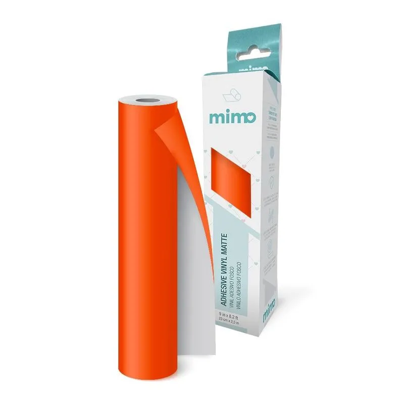 Adesivo Vinil Fosco Laranja Puro Mimo - 23 cm x 2,5 m