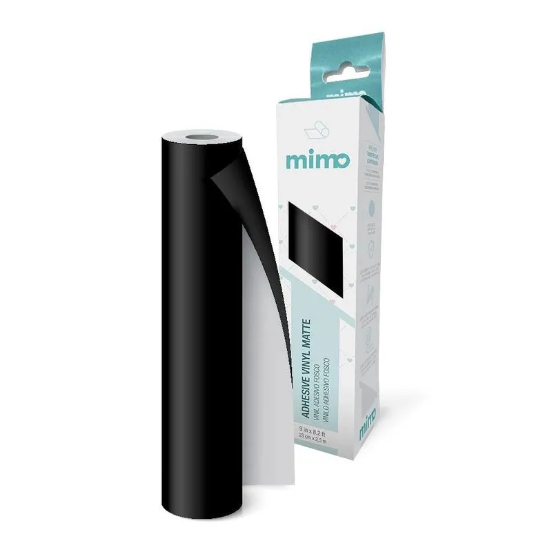 Adesivo Vinil Fosco Preto Absoluto Mimo - 23 cm x 2,5 m