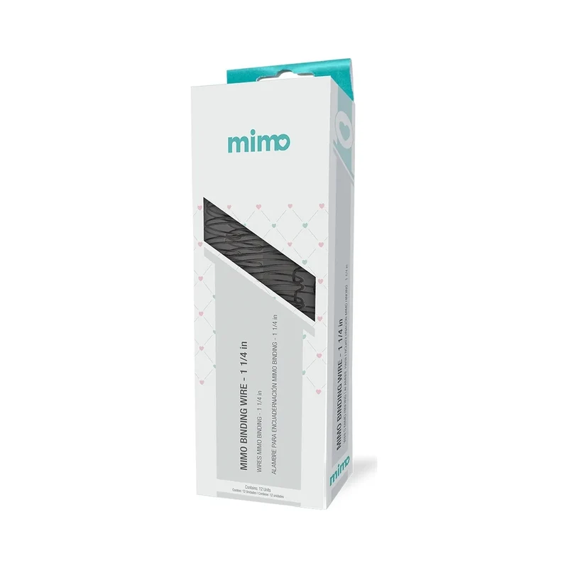 Wire-o Binding Passo 2:1 para Encadernação de Cadernos e Álbuns - Mimo PRETO - 1 1/4" - 12 UNIDADES - Mimo