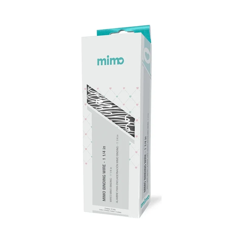 Wire-o Binding Passo 2:1 para Encadernação de Cadernos e Álbuns - Mimo BRANCO - 1 1/4" - 12 UNIDADES - Mimo