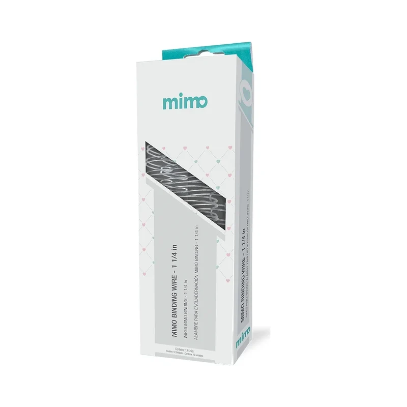Wire-o Binding Passo 2:1 para Encadernação de Cadernos e Álbuns - Mimo PRATA - 1 1/4" - 12 UNIDADES - Mimo