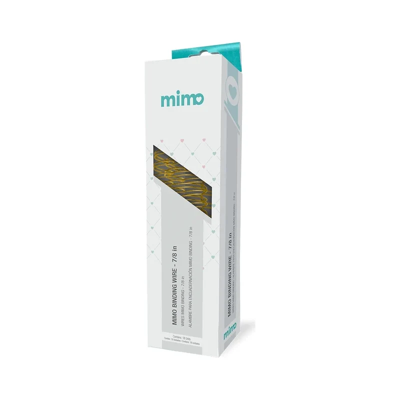 Wire-o Binding Passo 2:1 para Encadernação de Cadernos e Álbuns - Mimo DOURADO - 7/8" - 18 UNIDADES - Mimo